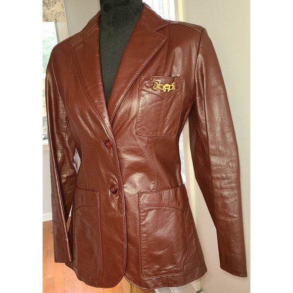 Etienne Aigner Jackets & Blazers - Etienne Aigner Brown Leather Jacket